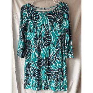 Lilly Pulitzer Marlowe Boatneck Dress in I'm Game Zebra Print Womens Small